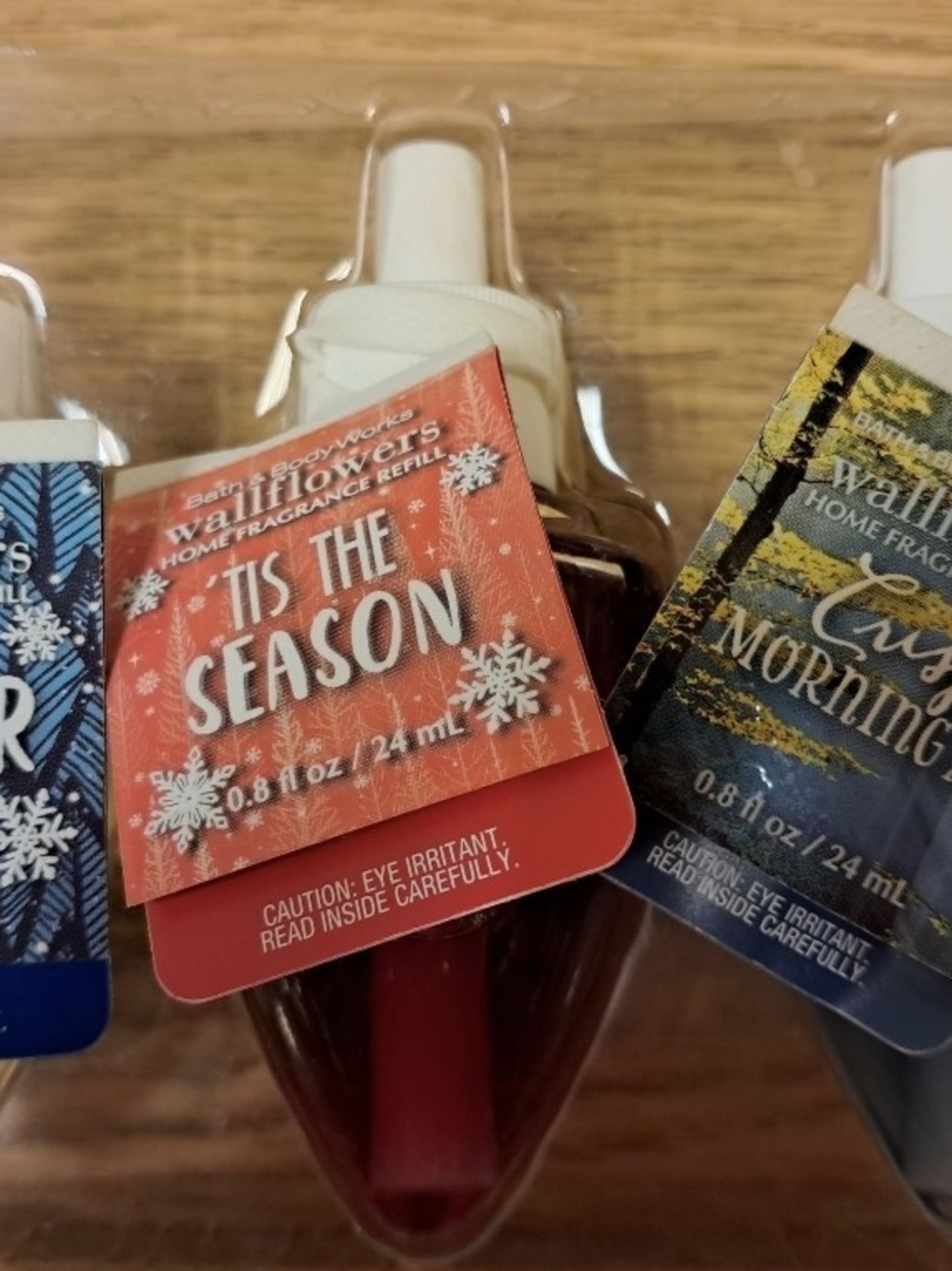 3 Bath & Body Works Wallflower Refills:Winter, Tis The Season, Crisp Morning Air